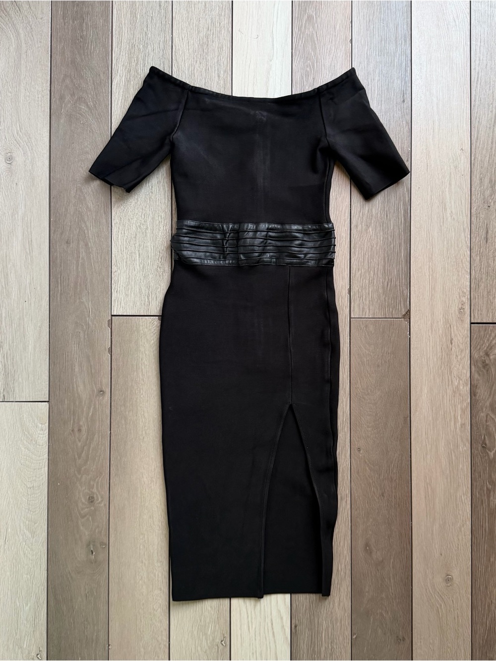 Hot Miami Styles Y2K Black Off Shoulder Bandage Dress